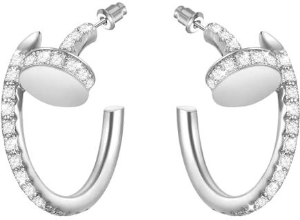 Nagel Creolen,Ohrring Hängend,Damen Cc Ohrringe,Sterling Silber Ohringe Damen,Damenohrring,Ohrschmuck,Schmuck,Dupes,18.Geburtstag Mädchen,Geschenke für Freundin,Geburtstag,Jahrestag,Zirkonia