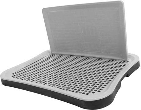 Bandeja de entrenamiento para interiores con columna de pared, portátil y desmontable, ideal para perros y cachorros grandes, pequeños y medianos y pequeños, bandeja de inodoro de malla y cachorro