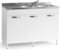 Linea Azzurra Sottolavello 120 con Lavello e Miscelatore Cucina con 3 Ante in Legno Made in Italy H85xL120xP50 cm Facile da Montare (Vasca e Destra, Bianco Frassinato)