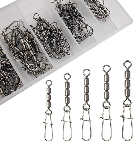 Kemfish 50 Teile Dreifach-Wirbel Set Forellen Angeln Sbirolino 5 Größen Inklusive Box