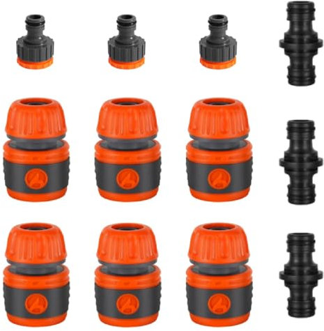13 Pezzi Raccordi per Tubo da Giardino,Connettori per Tubi,Connettori per Tubi da Giardino,Attacchi Rapidi Acqua,Connettore per Tubi in Plastica per Irrigazione, Autolavaggio