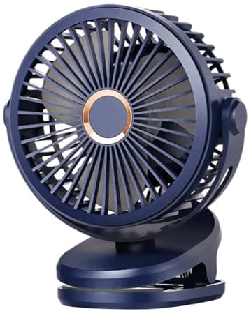 Portable Clip On Fan - Battery Operated Clamp Fan Rechargeable,Rotatable Table Cooler, 720 Degree Adjustable Blower, Strong Airflow 4 Speeds For Home