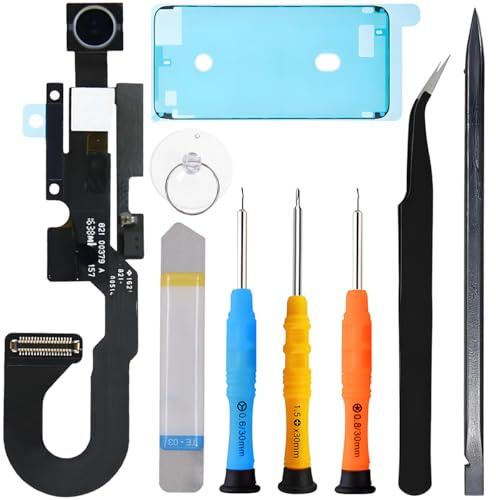 ZHUROUPU Front Facing Camera Flex Cable for iPhone 7, 7 MP Front Camera Microphone/Proximity Light/Sensor Cable Replacement for iPhone 7 4.7inch 2016 A1660 A1778 A1779 with Back Cover Adhesive & Tool