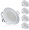 Ultra Flach LED Einbaustrahler IP44 |auch für das Bad geeignet| Warmweiß 4W 230V Rahmen weiss Rund Einbauspots Badleuchten, 5 Stück Einbauleuchten (Neutralweiss)