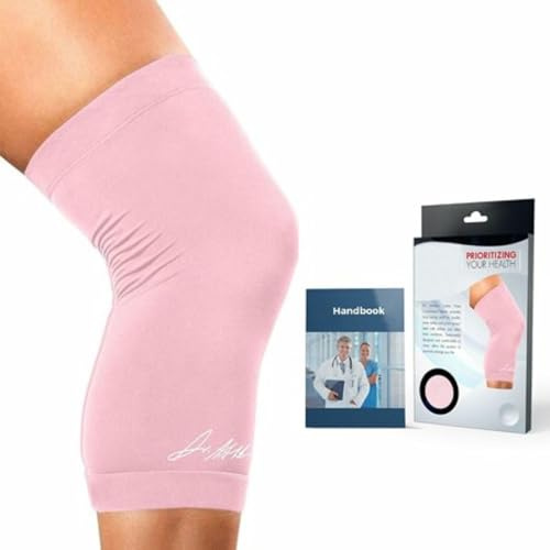 Von Ärzten Entworfen, Knie Bandage Damen und Männer, Kniebandagen bei Arthrose, Sehnenscheidenentzündung, Kniebandage Kraftsport und Sport zur Unterstützung bei Verletzungen, Einzelstück, Pink, S