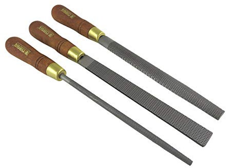 Narex 854252 3 Piece Set Fine Cut Round Rattail, Half Round and Rectangular 200 mm Cabinetmaker Wood Rasp