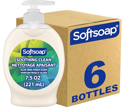 Softsoap Moisturizing Liquid Hand Soap, Soothing Clean Aloe Vera - 7.5 Fl Oz (Pack of 6)