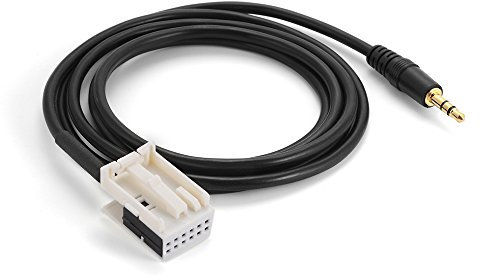 Kreema Voiture AUX Entree 3.5mm Male Jack AUX-in Audio Adaptateur Cable + Suppression Cle Outils pour Peugeot 307 308 408 407 507 Citroen C5 C2 RD4