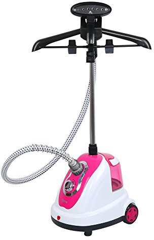 Wefun Vertikale Dampfglätter,Stand-Dampfglätter,1700W 1.7L, Einstellbarer Kleiderbügel, 2 niedrige/hohe Dampfeinstellungen (Rosa)