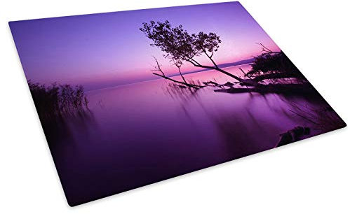 Pink Purple Ocean Tree Cool Glass Chopping Board Kitchen Worktop Saver Protector