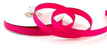 Creativery 25m Ripsband 10mm Schleifenband Deko Band Hochzeit Geschenkband Mattes Satinband Farbauswahl Fuchsia pink 187