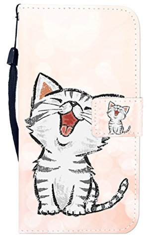 Sunrive Hülle Für Samsung Galaxy J7 (2016), Magnetisch Schaltfläche Ledertasche Schutzhülle Etui Leder Case Cover Handyhülle Tasche Schalen Lederhülle MEHRWEG(Katze 1)