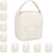 Relaxdays 10x Türstopper Sack, moderner Türsack in Vintage Design, Boden, Stofftürstopper mit Griff, HBT: 18,5 x 14 x 10 cm, beige