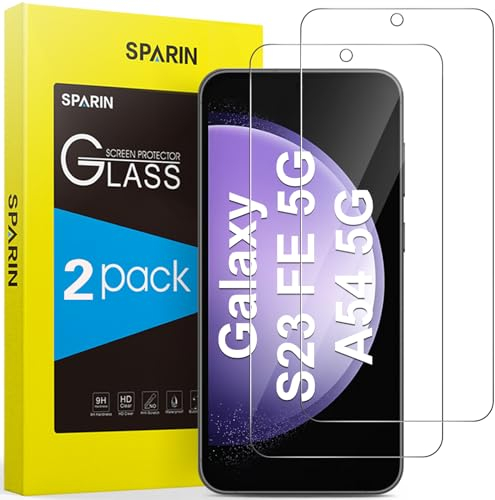 SPARIN 2 Stück Panzer Schutz Glas für Samsung Galaxy A54 5G / S23 FE Schutzfolie, 9H Härte Schutzglas