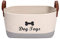 Large cotton dog toy basket, 16.5x10.6x 7.5 puppy toy basket, puppy bins, pet organizer, laundry basket storage bin - Perfect for organizing pet toys, blankets, leashes, coat and stuff - Beige Gray