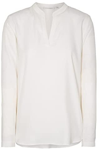 ETERNA Loose Bluse Langarm Stehkragen Viskose weiß