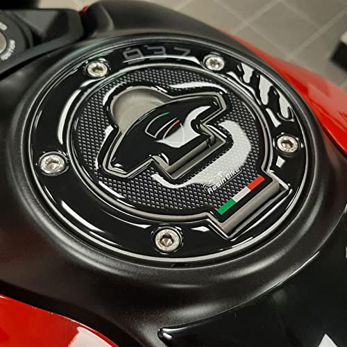 Resin Bike Adesivi Moto Compatibile con Ducati Monster 937 2021-2025. Protezione Tappo Serbatoio da Urti e Graffi. Adesivo Resinato con Effetto 3D - Nero con Intagli Laterali