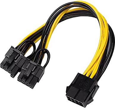 Bolwins Q55S 8 pin PCIe a 2 x 8 pin (6+2), adattatore PCI-Express, adattatore di alimentazione da 20 cm per GPU, PCIe Y splitter di prolunga per schede grafiche