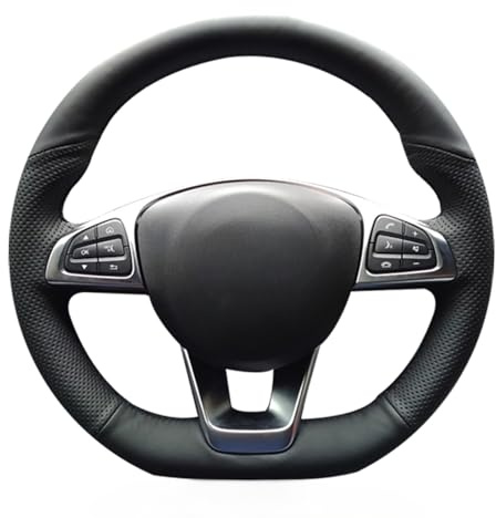 MEWANT Lenkradhülle aus Mikrofaser-Leder für Mercedes Benz C-Klasse W205/C43 2015-2018/CLA-Klasse C117/GLA 45 X156/CLS-Klasse C218/E-Klasse W213/GLC-Klasse X253 C253/GLC 43/GLE-Klasse W166/S-Klasse