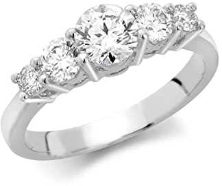 CARISSIMA Women's 18ct White Gold 0.94ct Lab Created Diamond Graduated Half-Eternity Ring #Q