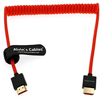 Alvin's Cables 8K 2.1 Full HDMI geflochtenes Spiralkabel für Atomos Ninja-V 4K-60P Record von Z-CAM für Canon-C70, für Sony A7S3, A9, A74 (18 bis 28 Zoll)