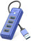 ORICO USB Hub 3.0, 4-Port USB Splitter für Laptop mit 0,15m Kabel, Multi USB Verteiler, schnelle Datenübertragung kompatibel mit Mac OS 10.X und höher, Linux, Android, Blau