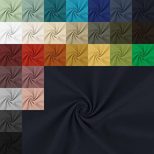 Canvas stabiler Stoff Meterware - reißfester Taschenstoff - schwerer Baumwollstoff - Baumwolle Uni - Trachtenstoff - Panama - 50 x 150 cm, Farbe: 008 marine
