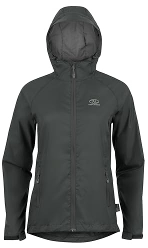 Highlander Wasserdichte Jacke für Damen, Stow & Go Packaway Jacke, ultimativer wasserdichter Schutz, leicht und atmungsaktiv, perfekt für Alltag und Outdoor-Abenteuer, grau, 38