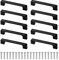 Yoicn Lth 10 Pieces Cabinet Handles Black with 20 Screws for Kitchen Cupboard Wardrobe Drawer Door Handle Pull, Hole Centre 96mm