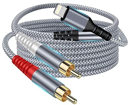 NCGGY Cavo adattatore splitter stereo a Y, 5,4 m, 2 m, rosso e bianco, compatibile con iPhone i-Pad i-Pod per amplificatore, auto, Home Theater, altoparlanti e altro ancora