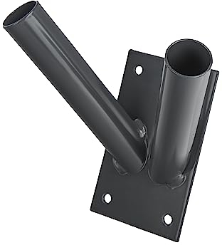 ADGO Support de Drapeau pour Drapeaux - Support Mural - Design Stable - 4 Trous de Fixation - Support en métal Graphite (Double)