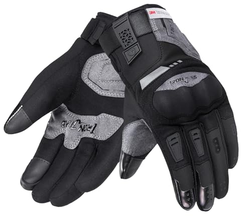 Grapelet Motorradhandschuhe Winter,warm Motorrad Handschuhe Herren,wasserdichte,Touchscreen winterhandschuhe mit Knöchelschutz,für Winter Outdoor Sportarten,Motorrad,Skifahren,Roller
