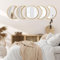 VASUHOME Mondphasen Spiegel Set 100% Glas Boho Wanddekor skandinavisches natürliches Design für Zuhause Wohnzimmer Schlafzimmer reflektiert natürliches Licht verbessert die Stimmung - Gold
