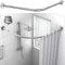 Bastone Tenda Doccia a Pressione Angolare, Asta Tenda Doccia Regolabile Forma L, Acciaio Inox Asta Tenda Bagno a Parete Estensibile, Senza Perforazione