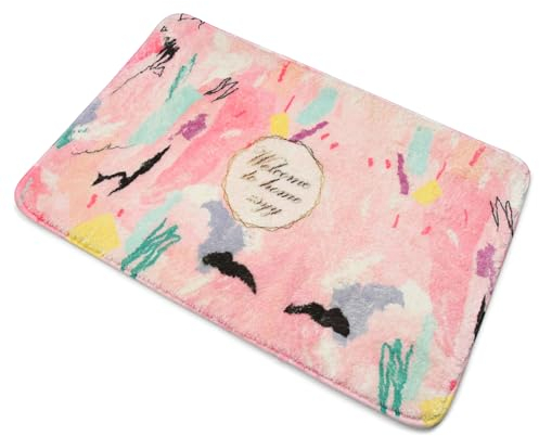Spesh Badezimmerteppich 40 * 60cm Badematte Mikrofaser Saugfähig Badteppich Badvorleger(Pink)