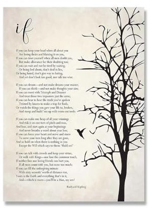 Motivierende Wenn Zitate Rudyard Kipling Gedicht Literatur Drucke Poster Inspirierende Wand Kunst Leinwand Malerei Bild Home Decor 50X70Cm Kein Rahmen