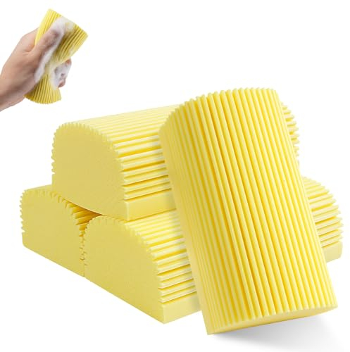 Vicloon Spugne Polvere Riutilizzabili, 4pezzi Umida Spolverino, Spugna per la Pulizia Della Polvere, per Pulire Pareti, Vetri, Finestre, Louver, Termosifoni, Prese d'Aria (Giallo)