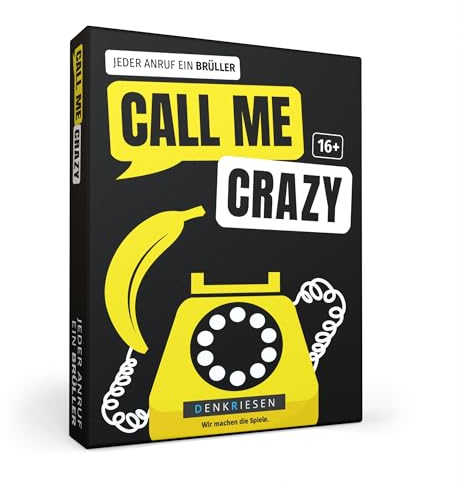DENKRIESEN - Call ME Crazy – Jeder Anruf EIN Brüller | Ab 16 Jahren | 3-8 Spieler | Partyspiel | Lustiges Telefonscherz-Spiel | Skurrile Anrufe auf Lautsprecher | Spaß für Erwachsene