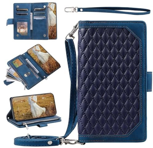 Beajew Handyhülle für OnePlus 9 Pro Hülle, Flip Lederhülle Tasche Case Magnet Kartenfach Schutzhülle, Premium PU-Leder Handyhülle mit Kartenfach,Standfunktion, Blau