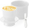 Butterdose Keramik, Französische Butterdose mit Buttermesser, Keramische Butterglocke mit Deckel, Butterdose Wassergekühlt mit Wasserlinie, Butterdose Porzellan für Streichfähige Butter(Weiß)