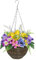 Arborus Hängende Kunstblumen 55 cm Künstliche Stiefmütterchen Hängenpflanzen Künstlich wie Echt Frühling Dekoblumen für Flur Balkon Fensterbank Badezimmer Schlafzimmer Wohnzimmer Büro Hotel Deko