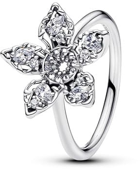 PANDORA Timeless Pavé-Quadrat Cocktailring aus Sterling Silber mit Zirkonia, Größe: 58, 193556C01-58