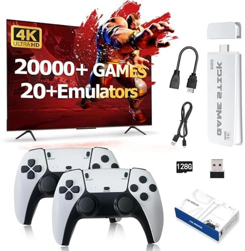 NOBES Retro Game Console, 2025 Upgraded Game Stick with 20000+ Classic Retro Games, 128G Card, Plug and Play Video Came Stick, TV HDMI Output