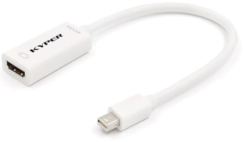 Kyper USKyper-424K 1 Pack 4k Mini DisplayPort to HDMI Adapter Mini DP Compatible for Thunderbolt MacBook Pro, MacBook Air, Mac mini, Microsoft Surface Pro 3/4 (1, White)
