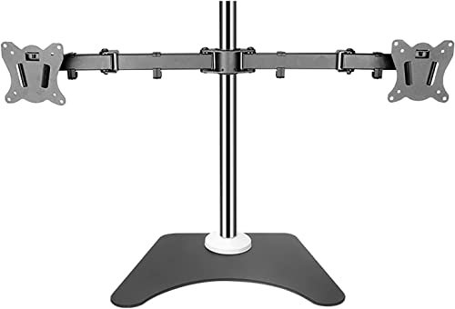 SaryEdge Universal TV Stand Multifunction Dual Screen Monitor Desk Mount, Fully Adjustable Monitor Arm Stand for 20-27 Inch TVs, Holds 2 Screen Up to 10kg/22lbs TV Mount TV(