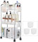 Speclux 3-Tier Clear Acrylic Rolling Storage Trolley on Wheels with Bonus Hanging Cups, Lockable Wheels & Handle - Multipurpose Utility Cart for Kitchen, Bathroom, Laundry, Craft, Book & Snack Storage