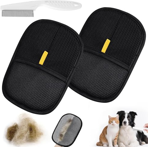 2 Stück Elektrostatische Haarentfernungs Handschuhe 2025 Neue Haustierhaarentferner handschuhe, Reusable Fell Magnet Handschuh für Hund Katze Verwendet Reinigung Haarentfernung und Schönheitszwecke