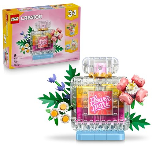 LEGO Creator 3en1 Frasco Decorativo de Perfume Floral de Juguete - Maqueta Transformable en Jarrón para Flores o Refresco - Decoración para la Habitación - Regalo para Niñas y Niños de 8+ Años - 31383