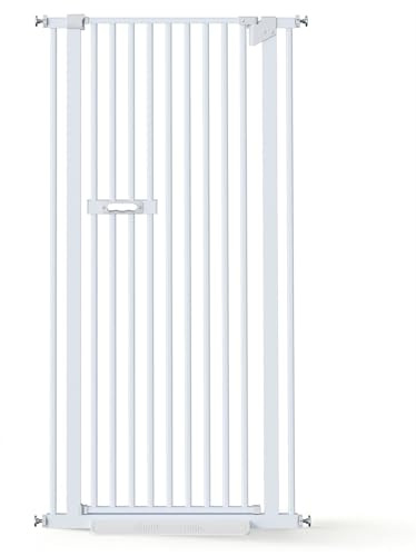 150cm Extra Tall Pet Gate, 76-106cm Adjustable Width, No Drilling Pressure Mounted Safety Dog Gate for Doorway, Hallway, Stairs, Indoor Dog Fence Barrier with Door Locks for Kitchen Bedroom