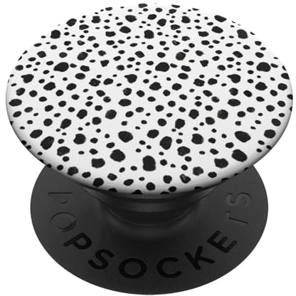 Black And White Hand Drawn Polka Dot Dalmatian Pattern Art PopSockets Adhesive PopGrip